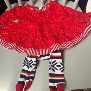 Hanna Andersson Holiday Dress & Tights